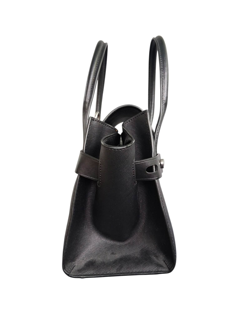 Michael Kors Carmen Medium Belted Satchel Black - Picture 3 of 9
